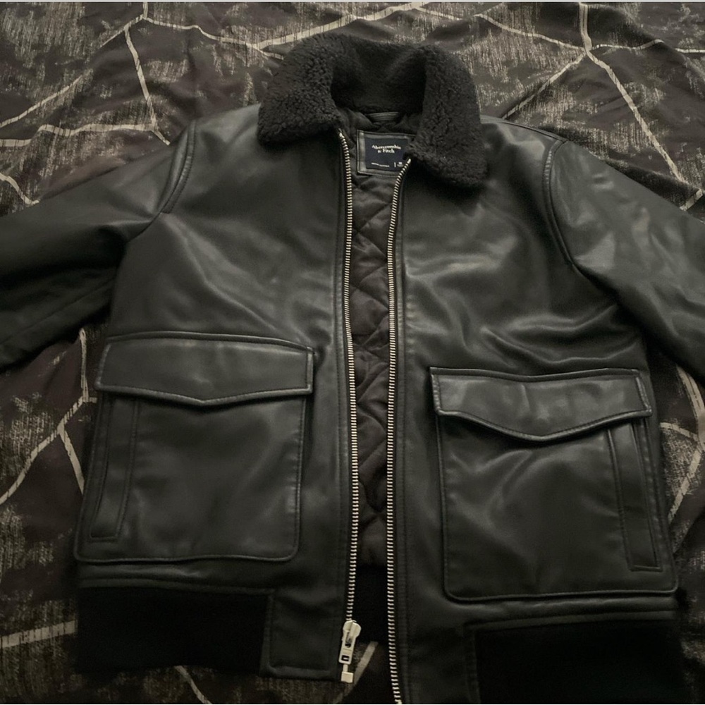 Abercrombie & Fitch Black Bomber Jacket Timeless Style